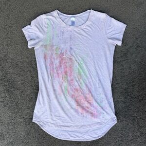 Ivivva Girls Size 14 Lavender Heather Pima Cotton Graphic Activewear‎ T-Shirt